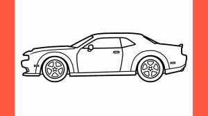 how to draw a Dodge Challenger in Paint