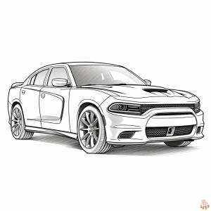 Раскраски Dodge Charger для печати  для детей и взрослых