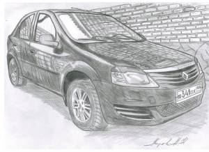 Раскраска рено логан