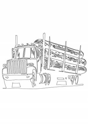 Раскраска лесовоз транспорт