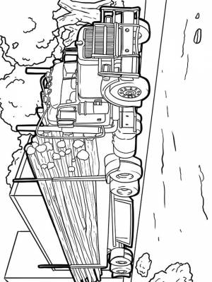 Раскраска Лесовоз картинка в формате  для мальчиков