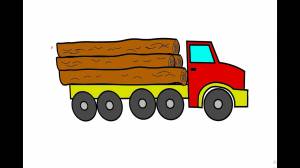 Раскраска Лесовоз для детей