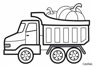 Раскраска Грузовик с овощами