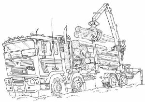 Лесовоз рисунок карандашом