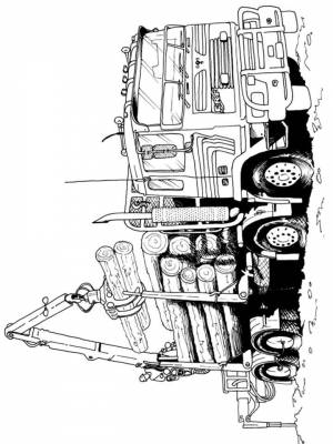 Раскраски Лесовоз   в формате