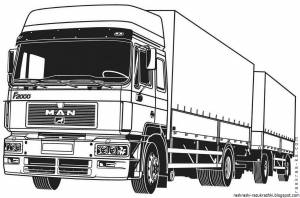 Раскраска камаз для детей