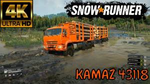 SnowRunner Mods KAMAZ 43118 ЛЕСОВОЗ 4K 60fps
