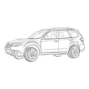 Раскраска Машина Субару