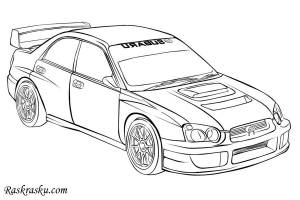 Распечатать раскраску Subaru