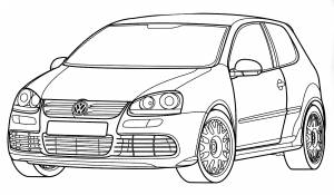 Раскраска Volkswagen Golf