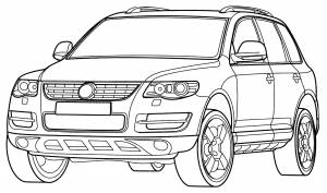 Раскраска Volkswagen Touareg джип