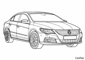 Раскраска Фольксваген Пассат