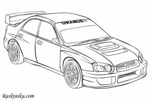 Распечатать раскраску Subaru