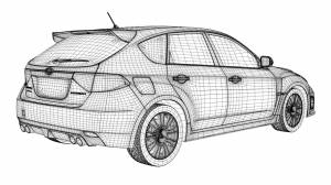 subaru impreza wrx sti 3D Модель in Компактные 3DExport