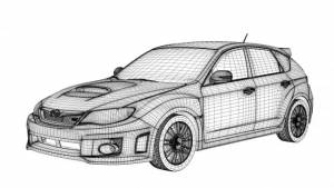 subaru impreza wrx sti 3D Модель in Компактные 3DExport