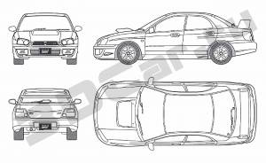Чертеж Subaru Impreza WRX
