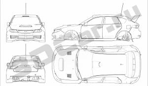 Чертеж Subaru Impreza WRX STi
