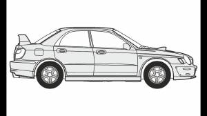 How to Draw a Subaru Impreza Turbo 4WD