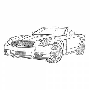 Раскраска Машина Кадиллак