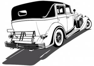 Рисунок винтажного автомобиля cadillac v16 1930-х годов