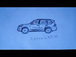 Учимся рисовать машину Lexus LX570 быстрый скетч