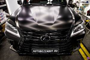 Матовая антигравийная пленка на автомобиль Lexus LX570 Черный 19