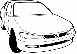 Раскраски кар, Раскраска Картинка раскраска пежо 405 Машины