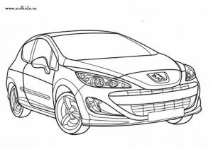 Раскраски машины Пежо для мальчиков  раскраску