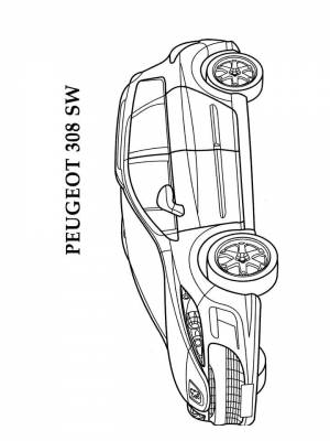 Картинка Пежо раскраска на листе  для девочек