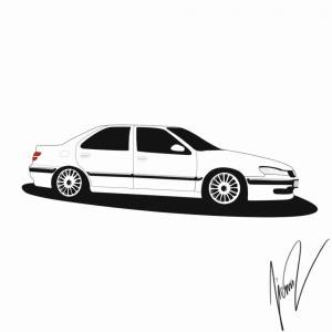 векторный рисунок] Peugeot 406 White TAXI