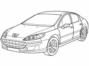 Раскраска Автомобиль Peugeot 407