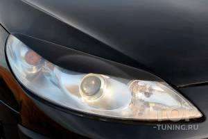 Накладки на переднюю оптику для Пежо 407