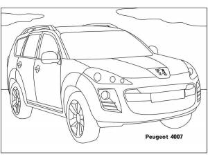 Раскраска машины Пежо