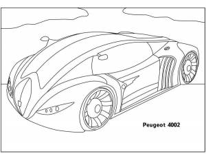 Раскраска машины Пежо