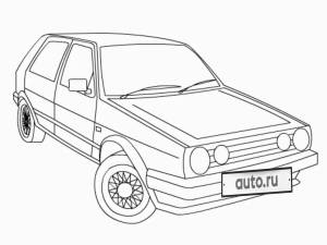 Раскраски Фольксваген гольф