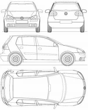 Раскраски Фольксваген гольф