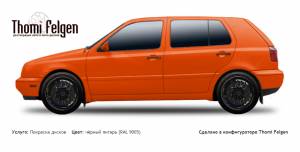 Volkswagen Golf III 1991-1997 покраска дисков BBS RR цвет чёрный янтарь