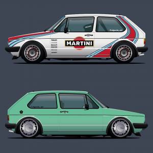 Рисунок vw golf mk1 race or stance?