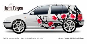 Volkswagen Golf IV 1997-2003 покраска дисков ADV1 цвет сигнальный белый