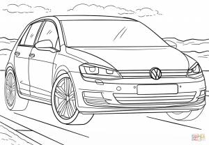 Раскраска Volkswagen Golf