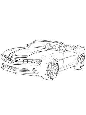 Раскраска Кабриолет картинка на листе  для мальчиков