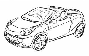 Спортивный кабриолет рисованной