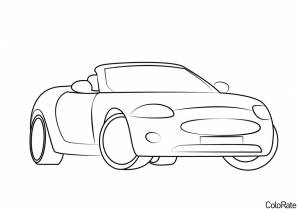 Раскраска Спортивная машина на дороге