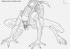 Alien Line art Predator Drawing Раскраска, Чужой, угол, чиби, монохромный png