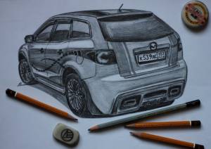 Рисунки Mazda CX-7 карандашом