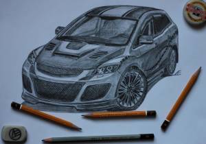 Рисунки Mazda CX-7 карандашом