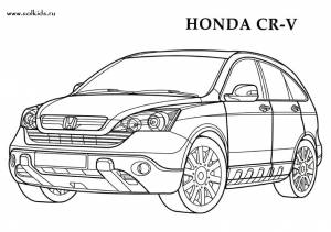 Раскраски хонда, Раскраска машины Хонда машины