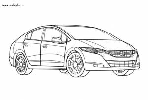 Раскраски машины, Раскраска машины Хонда машины