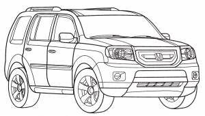 Раскраска Honda Pilot LX