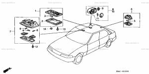 B-10 Освещение салона для Хонда Legend в кузове E-K